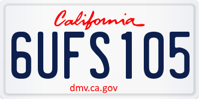 CA license plate 6UFS105