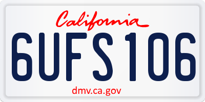 CA license plate 6UFS106