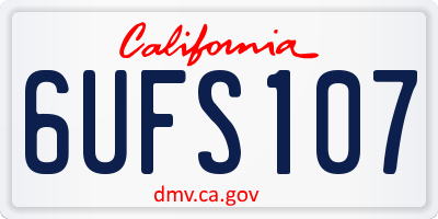 CA license plate 6UFS107