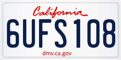 CA license plate 6UFS108