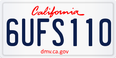 CA license plate 6UFS110