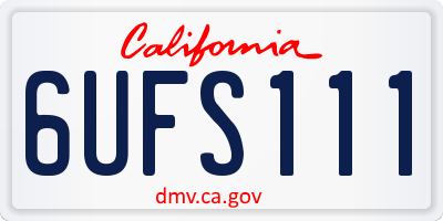 CA license plate 6UFS111