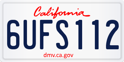 CA license plate 6UFS112