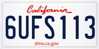 CA license plate 6UFS113