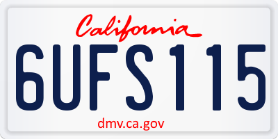 CA license plate 6UFS115