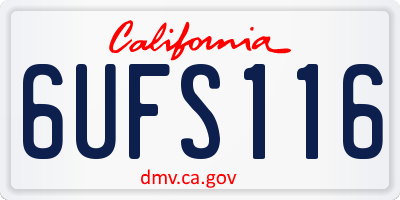 CA license plate 6UFS116