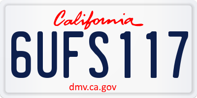 CA license plate 6UFS117