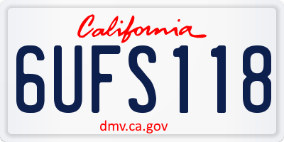 CA license plate 6UFS118