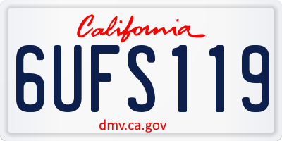 CA license plate 6UFS119