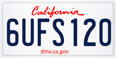 CA license plate 6UFS120