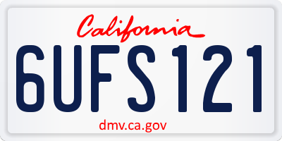 CA license plate 6UFS121