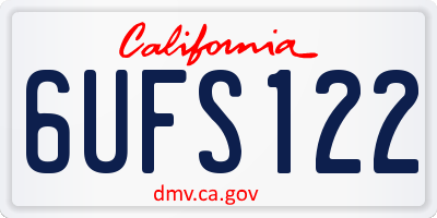 CA license plate 6UFS122