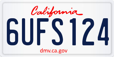 CA license plate 6UFS124