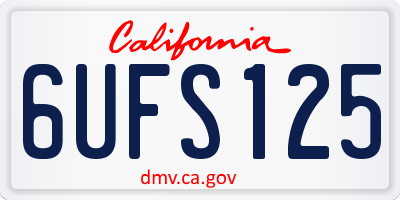 CA license plate 6UFS125