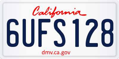CA license plate 6UFS128