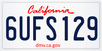 CA license plate 6UFS129