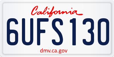 CA license plate 6UFS130