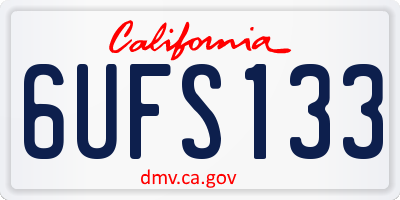 CA license plate 6UFS133