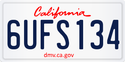 CA license plate 6UFS134