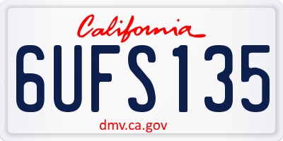 CA license plate 6UFS135