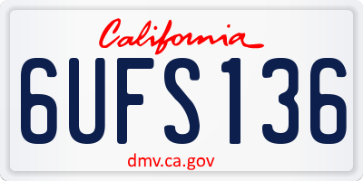 CA license plate 6UFS136