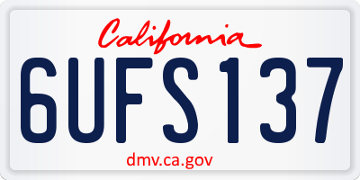 CA license plate 6UFS137