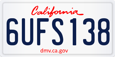 CA license plate 6UFS138