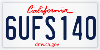 CA license plate 6UFS140