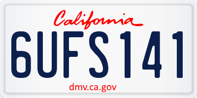 CA license plate 6UFS141