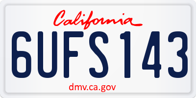 CA license plate 6UFS143
