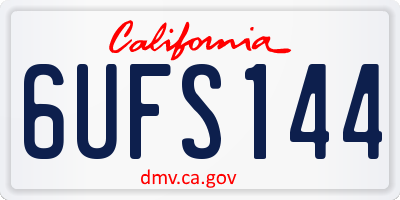 CA license plate 6UFS144