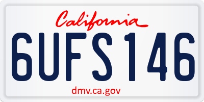 CA license plate 6UFS146