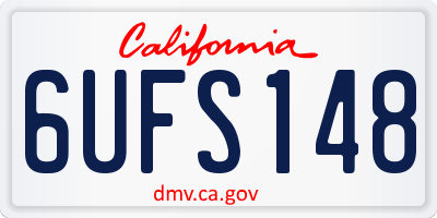 CA license plate 6UFS148