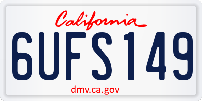 CA license plate 6UFS149