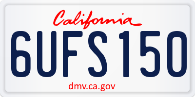 CA license plate 6UFS150