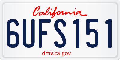 CA license plate 6UFS151