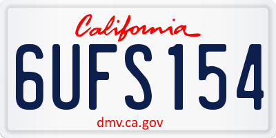 CA license plate 6UFS154