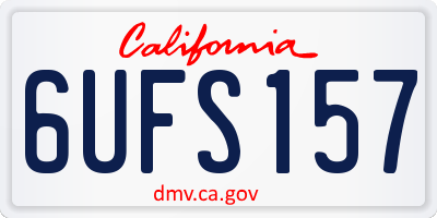 CA license plate 6UFS157