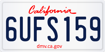 CA license plate 6UFS159