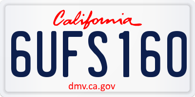 CA license plate 6UFS160