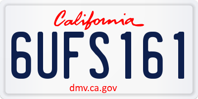 CA license plate 6UFS161