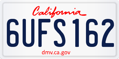 CA license plate 6UFS162