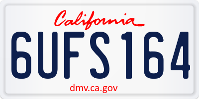 CA license plate 6UFS164