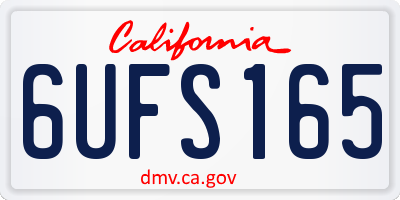 CA license plate 6UFS165