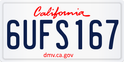CA license plate 6UFS167