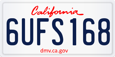 CA license plate 6UFS168