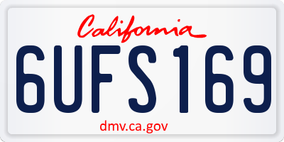 CA license plate 6UFS169