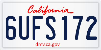 CA license plate 6UFS172