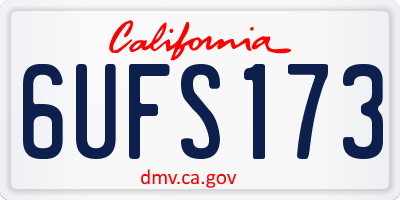 CA license plate 6UFS173