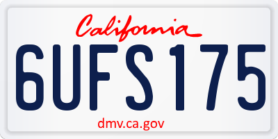CA license plate 6UFS175